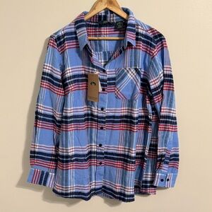 Stillwater Supply Red White & Blue Women’s NWT Flannel Button Down Shirt Size L